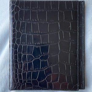 Barneys New York - Black Crocodile Print Leather Passport Holder (BRAND NEW)
